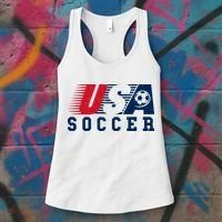 USA Soccer Fan American Football Women's Tank Top thumb 3