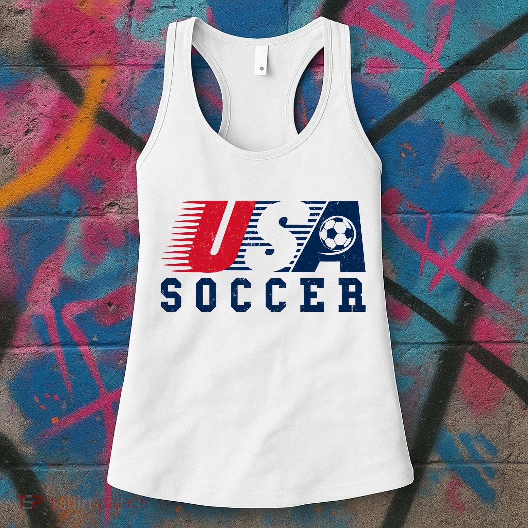 USA Soccer Fan American Football Women's Tank Top