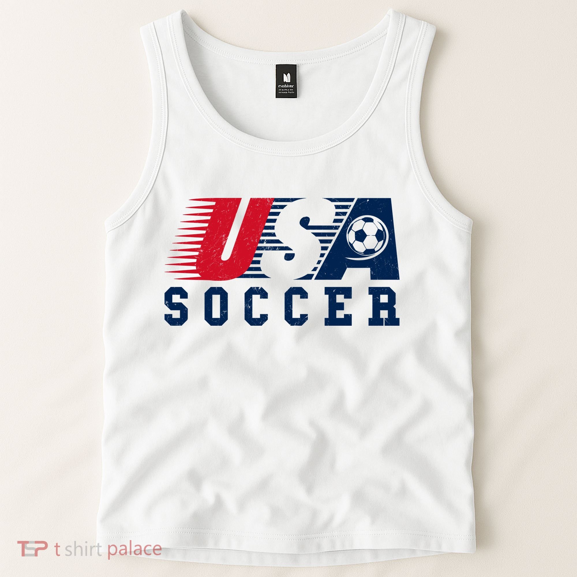 USA Soccer Fan American Football Tank Top