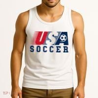 USA Soccer Fan American Football Tank Top thumb 3