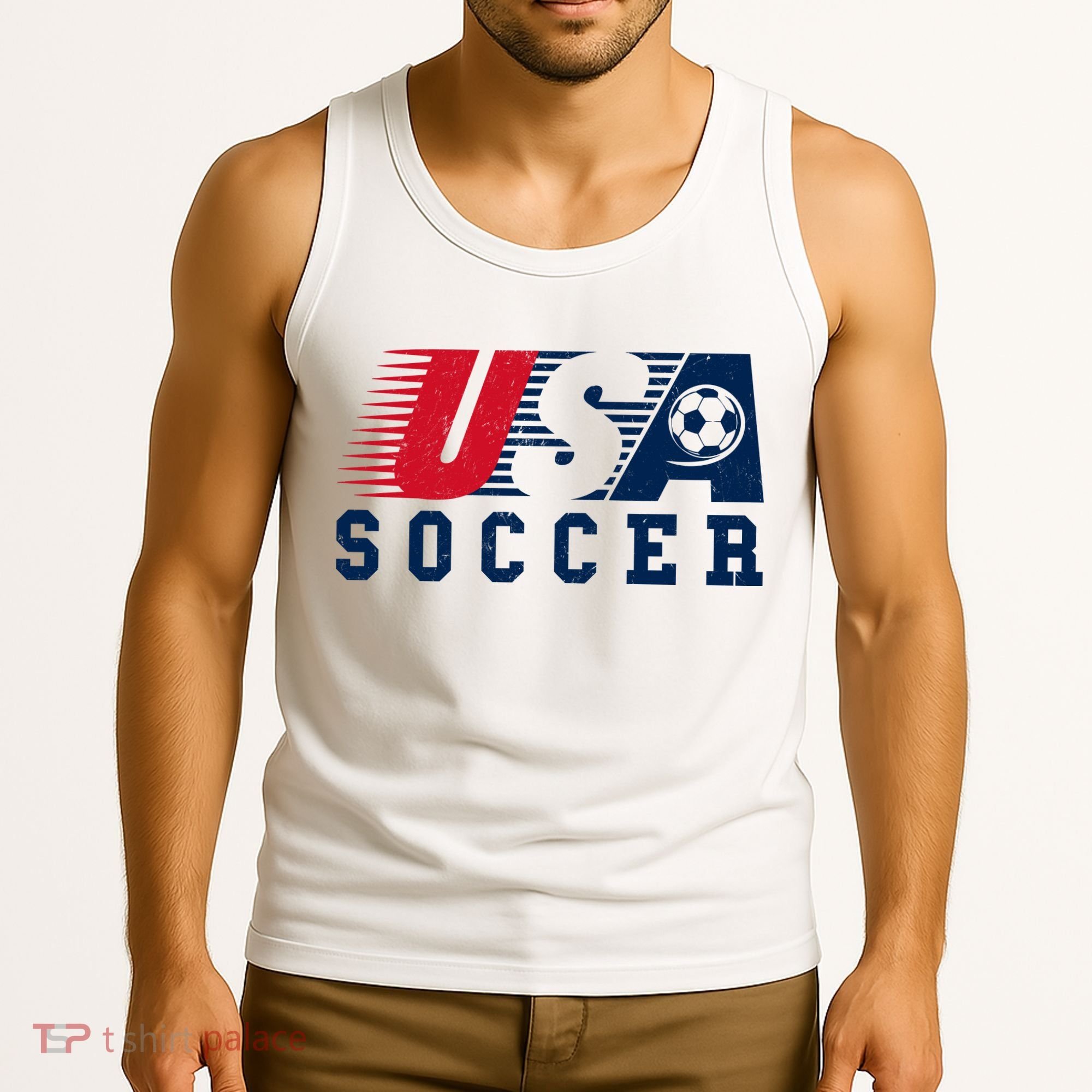USA Soccer Fan American Football Tank Top