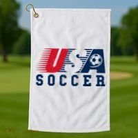 USA Soccer Fan American Football Golf Towel thumb 1