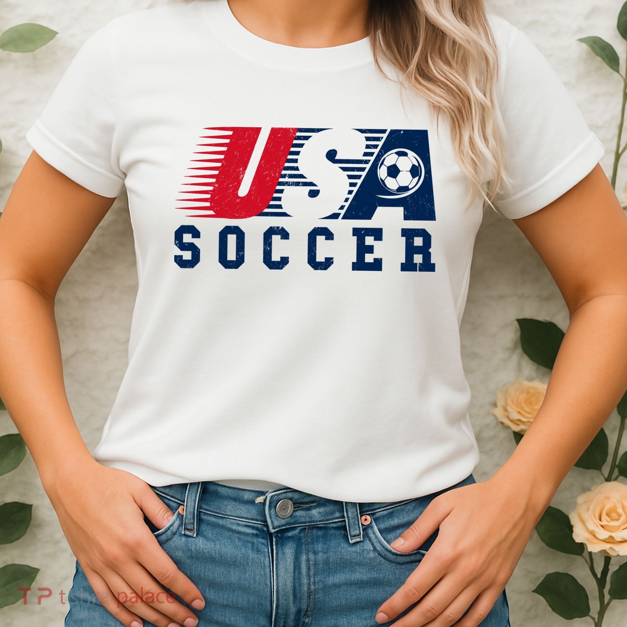 USA Soccer Fan American Football Women's T-Shirt