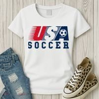 USA Soccer Fan American Football Women's T-Shirt thumb 3
