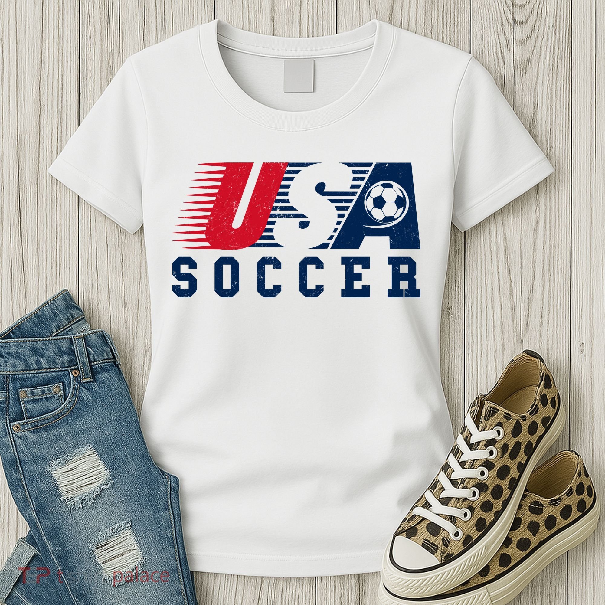 USA Soccer Fan American Football Women's T-Shirt
