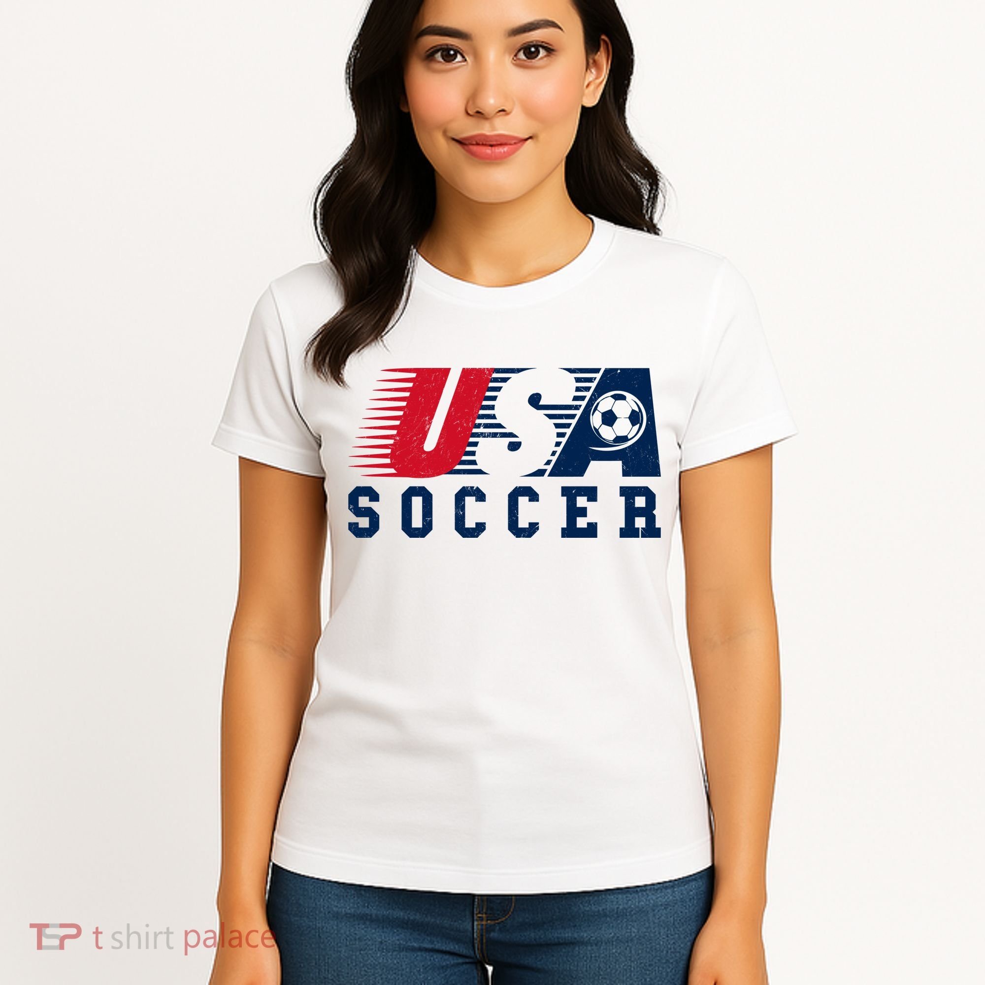 USA Soccer Fan American Football Women's T-Shirt