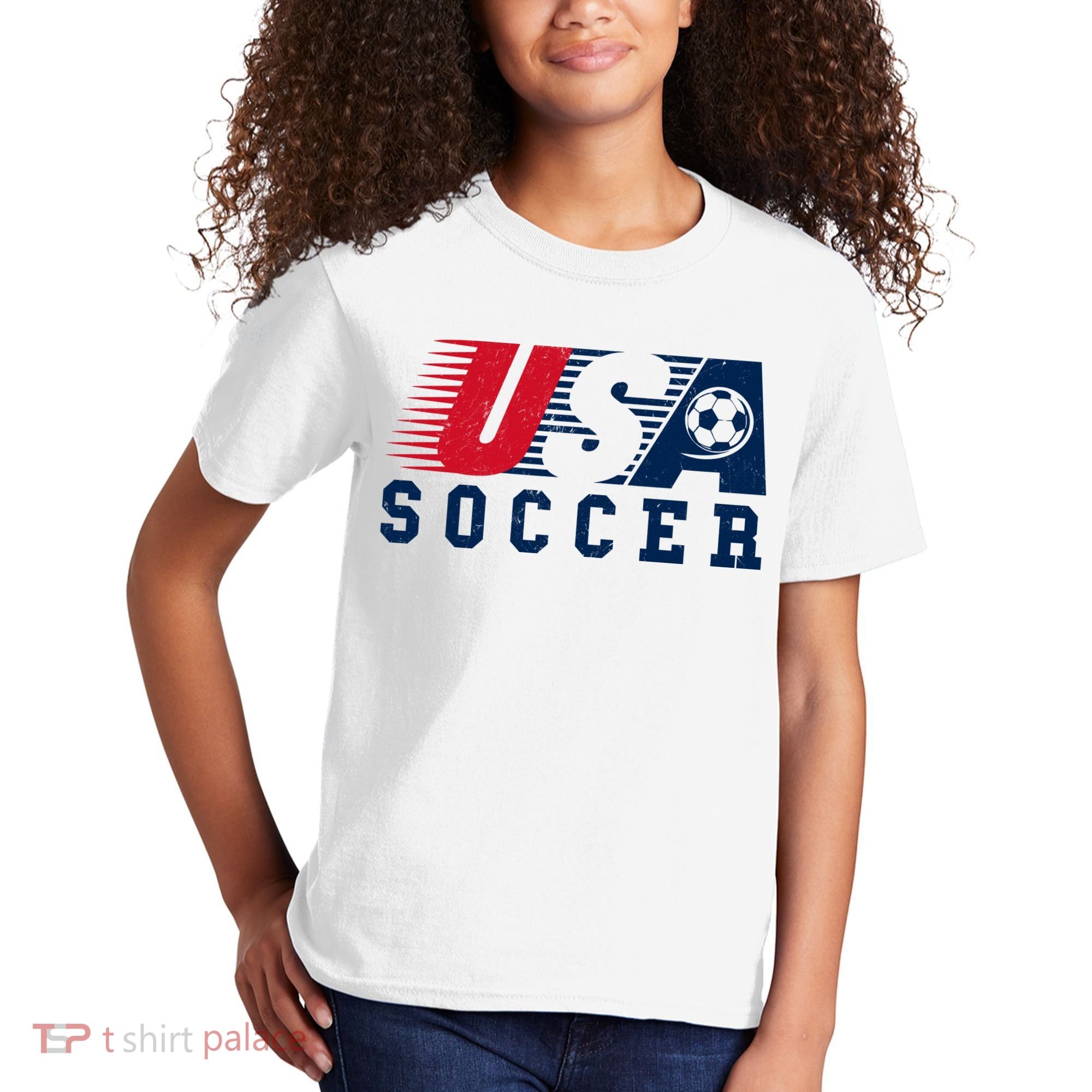USA Soccer Fan American Football Kids T-Shirt