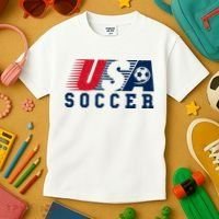 USA Soccer Fan American Football Kids T-Shirt thumb 3