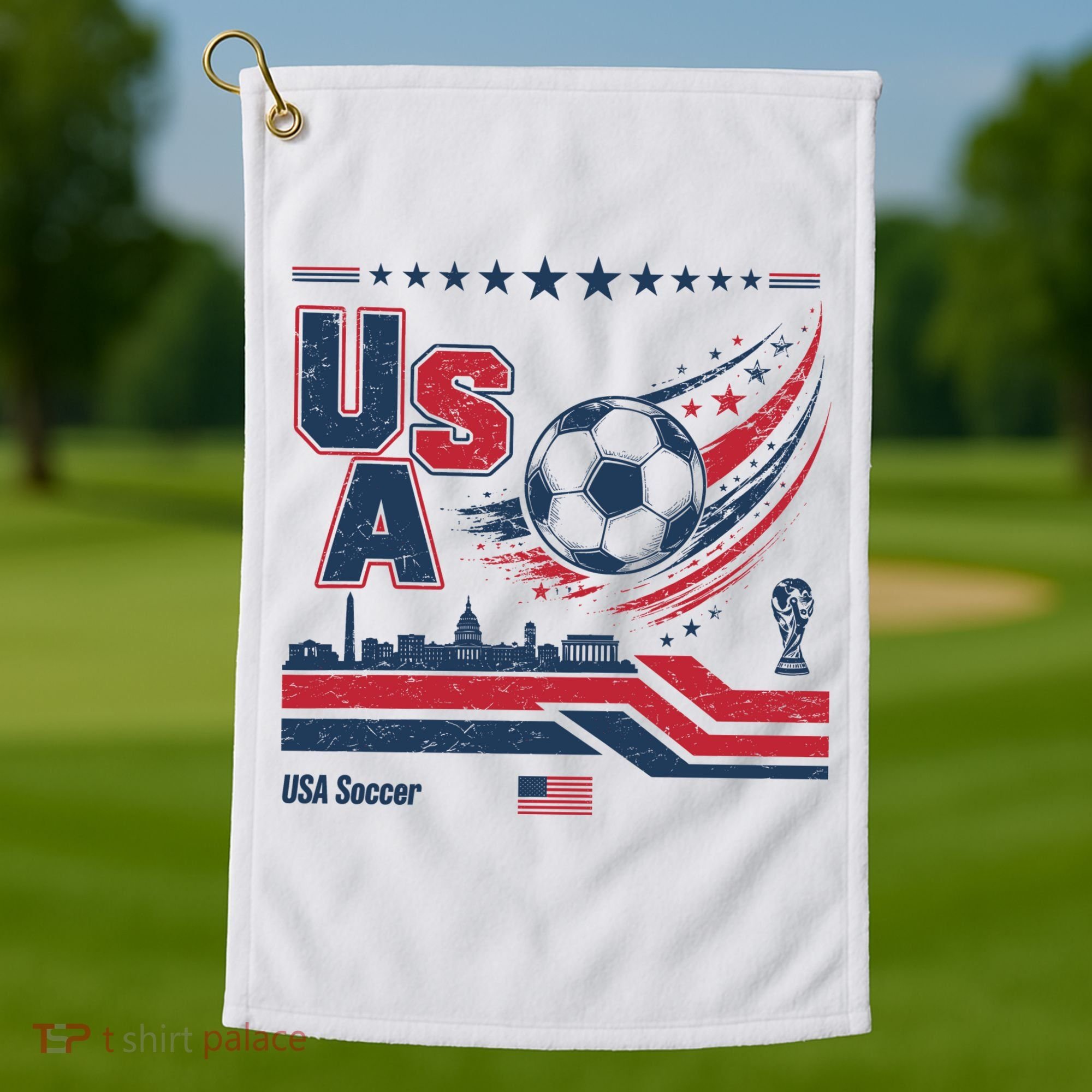 USA Soccer Fan Gear Capitol Golf Towel
