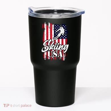USA Skiing Flag Design Tumbler