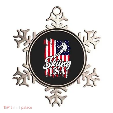 USA Skiing Flag Design Ornament