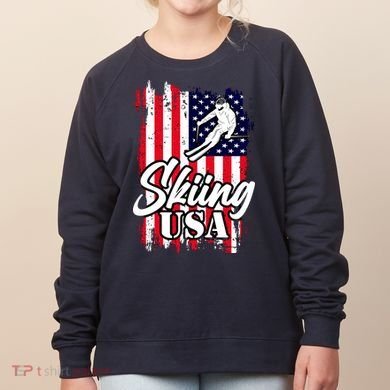 USA Skiing Flag Design Women's Sweatshirt