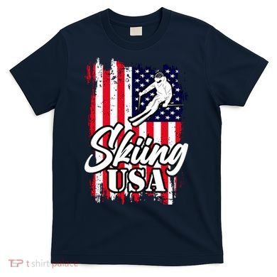 USA Skiing Flag Design T-Shirt