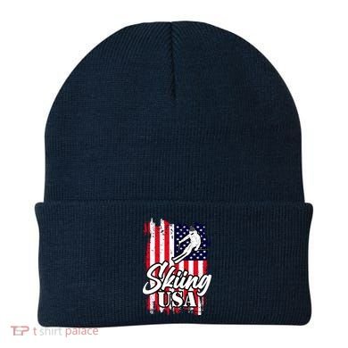 USA Skiing Flag Design Beanie