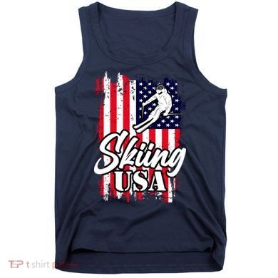 USA Skiing Flag Design Tank Top