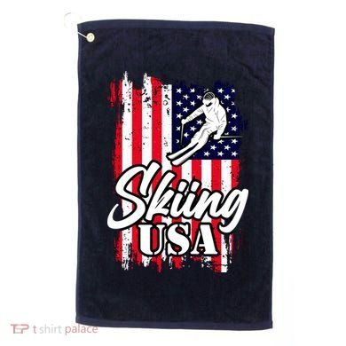 USA Skiing Flag Design Golf Towel