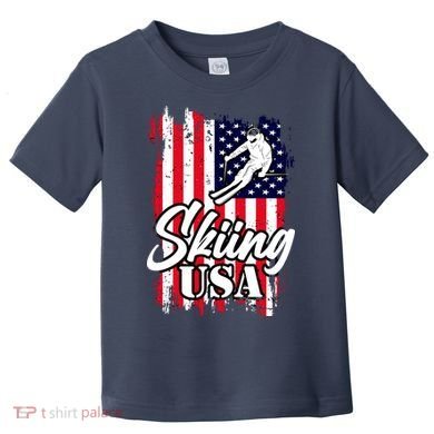 USA Skiing Flag Design Toddler T-Shirt