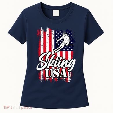 USA Skiing Flag Design Women's T-Shirt
