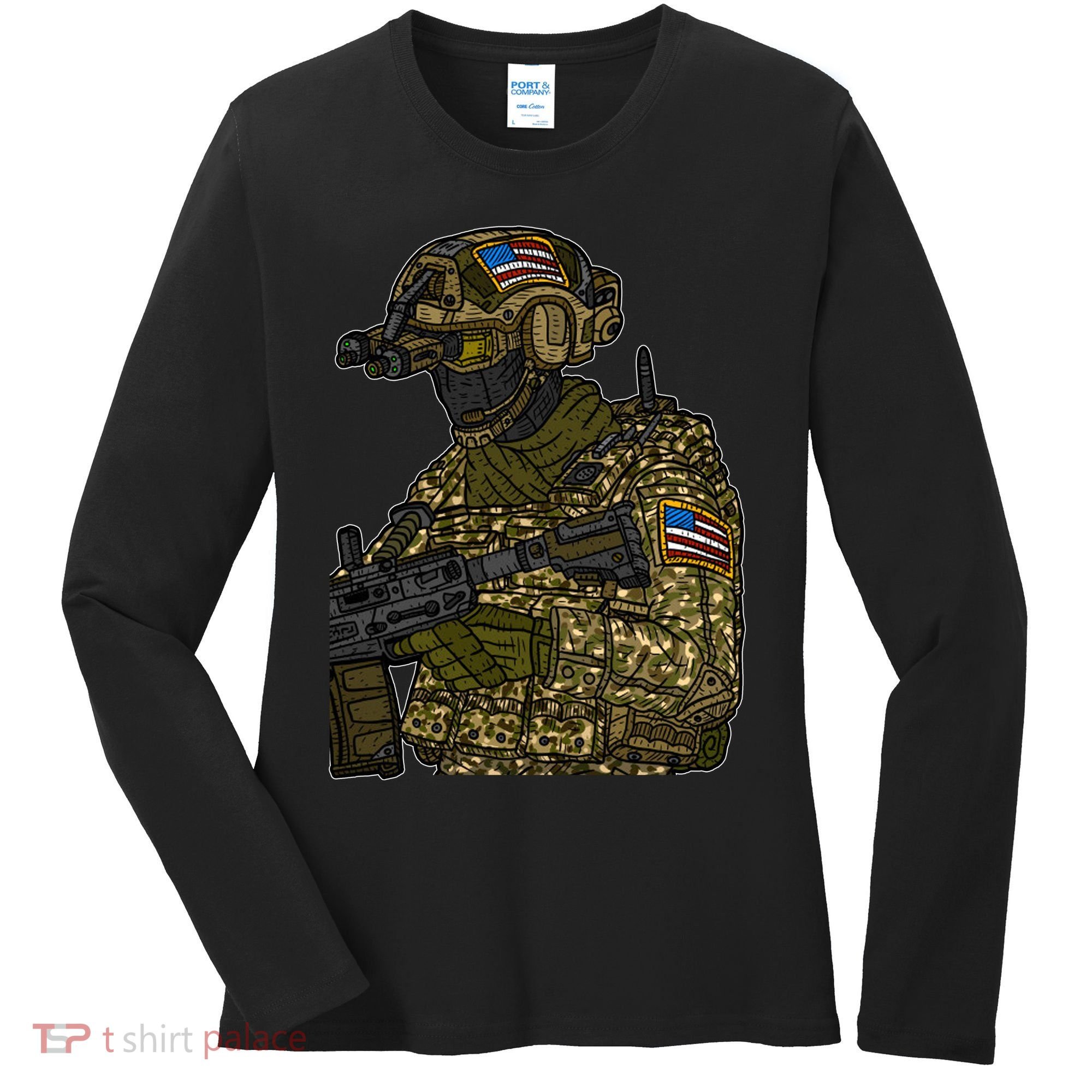 US Special Force Soldier Army Women's Long Sleeve Shirt