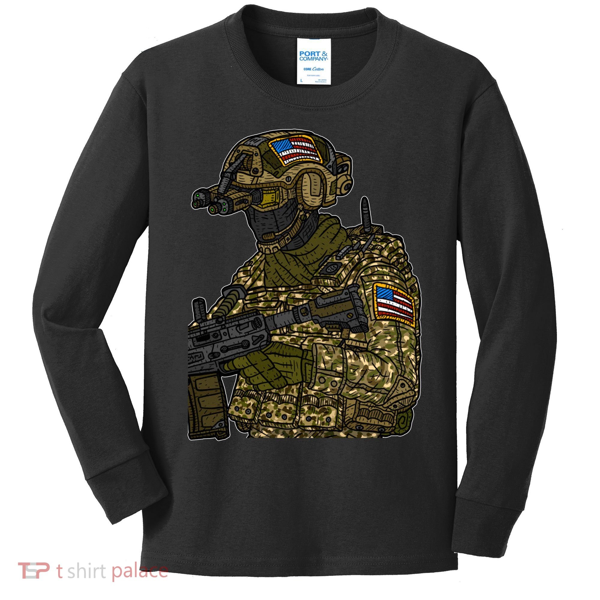 US Special Force Soldier Army Kids Long Sleeve Shirt