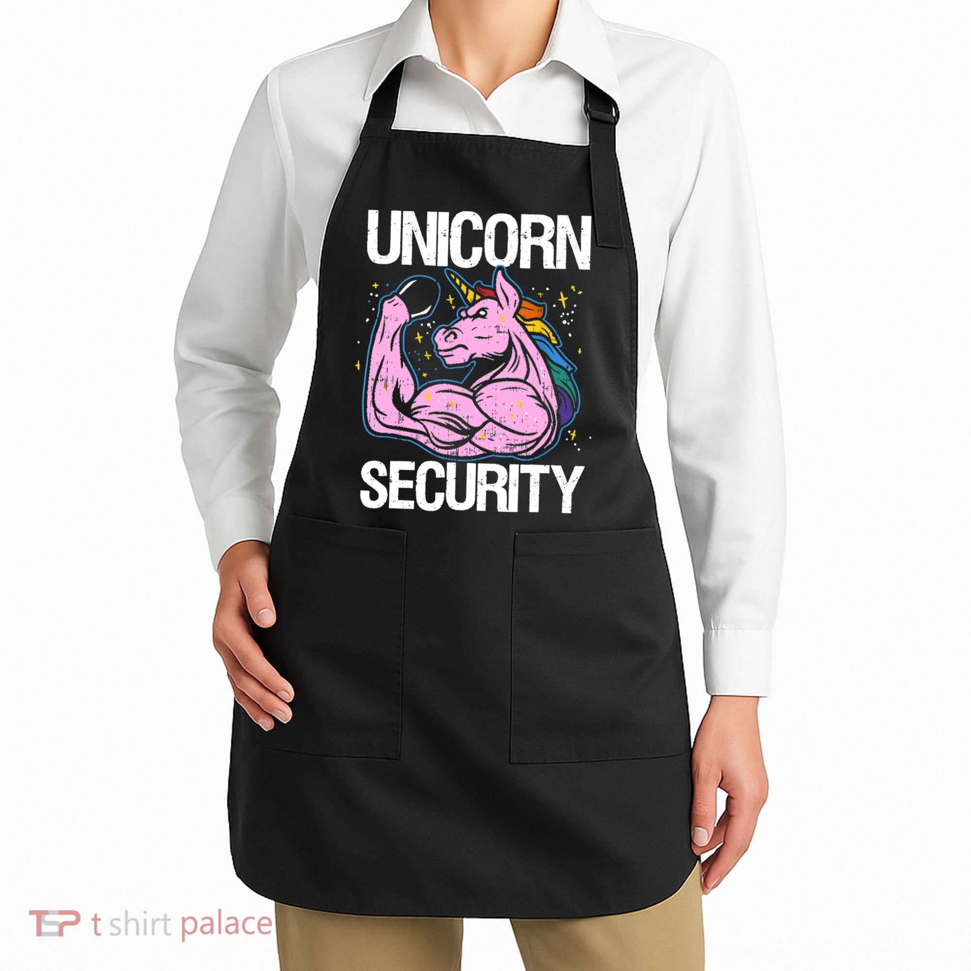 Unicorn Security Funny Costume Police Gift For Men Women Apron