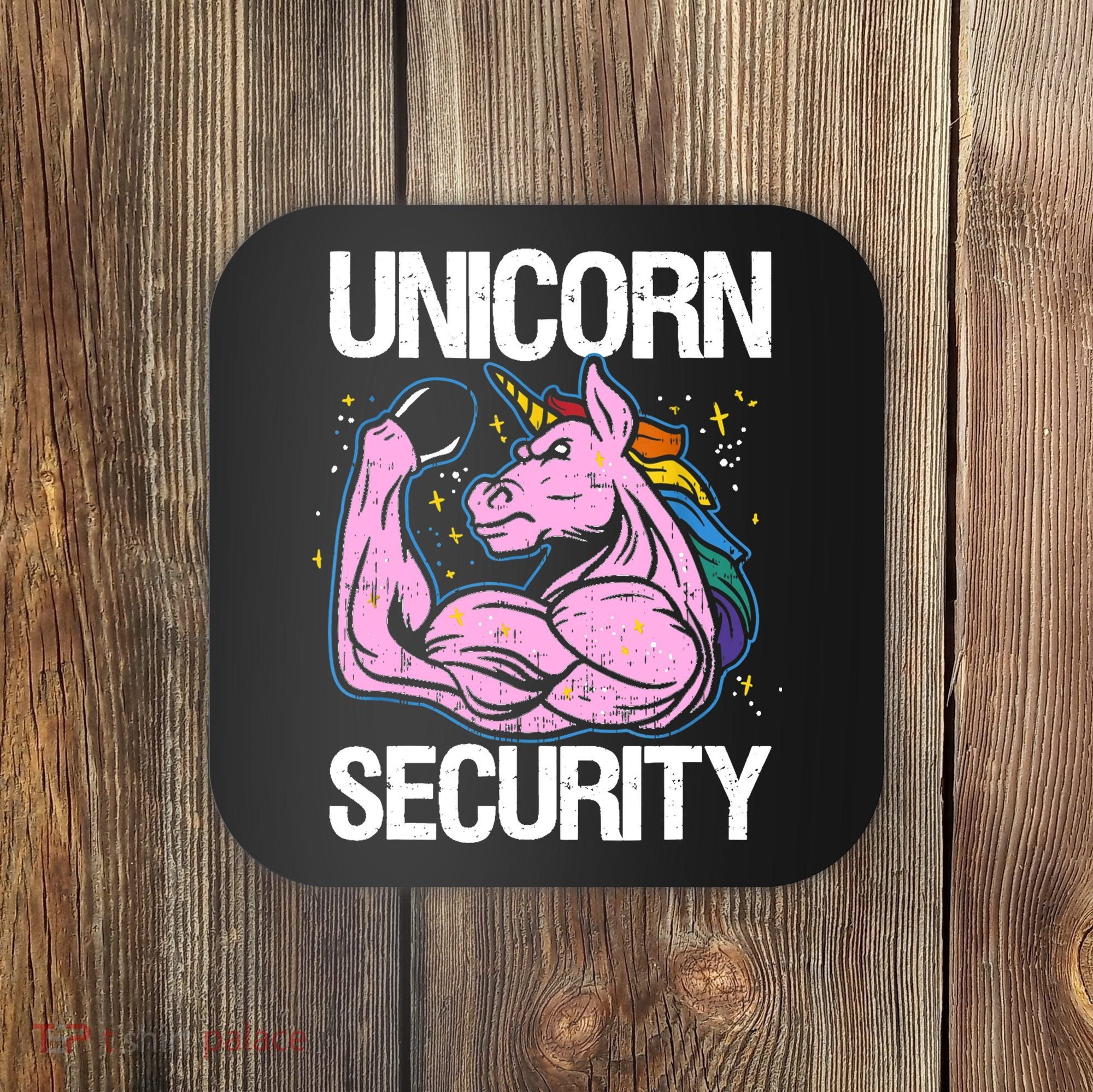 Unicorn Security Funny Costume Police Gift For Men Women Coaster