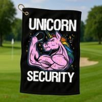 Unicorn Security Funny Costume Police Gift For Men Women Golf Towel thumb 1
