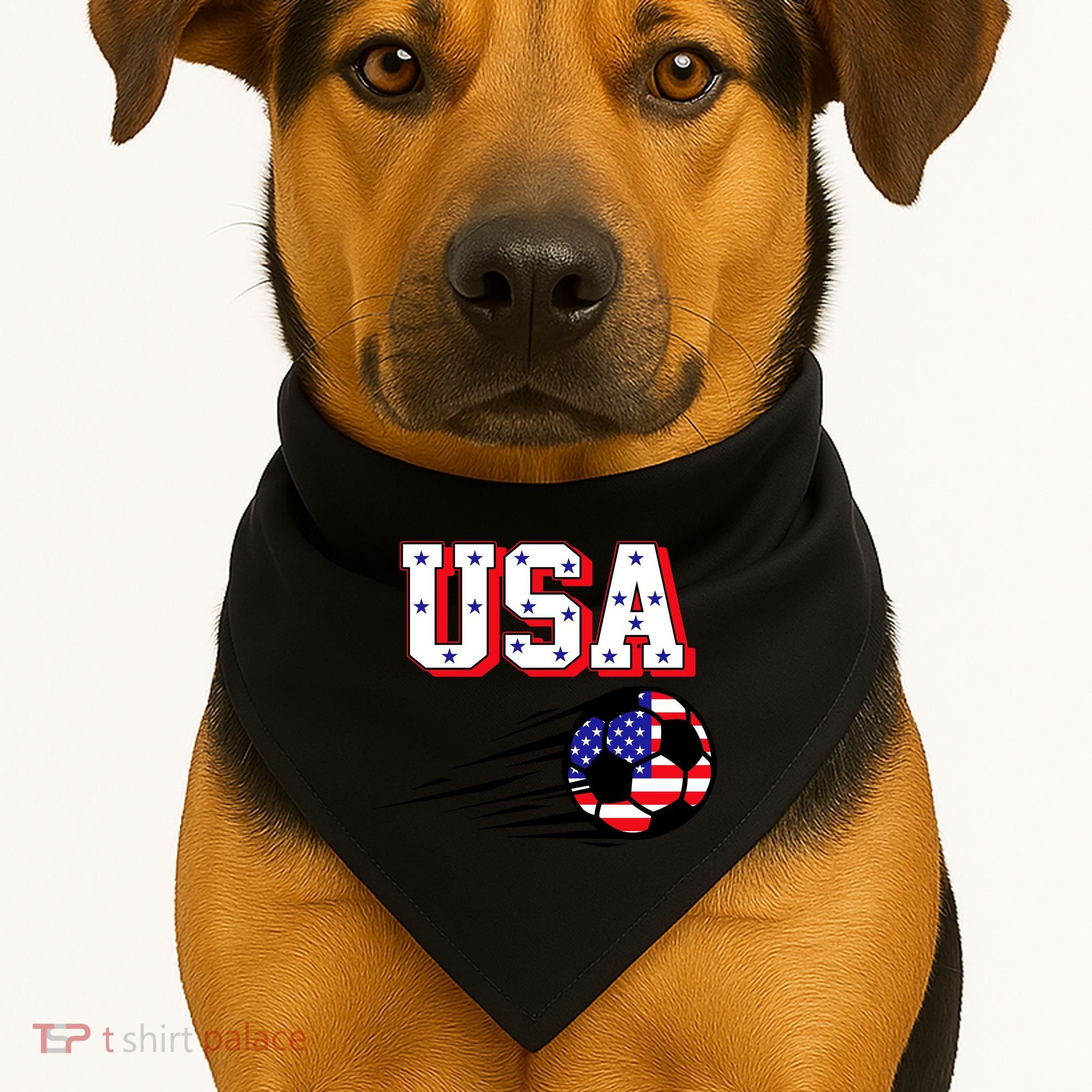 USA Soccer Fan USA-Made Doggie Bandana