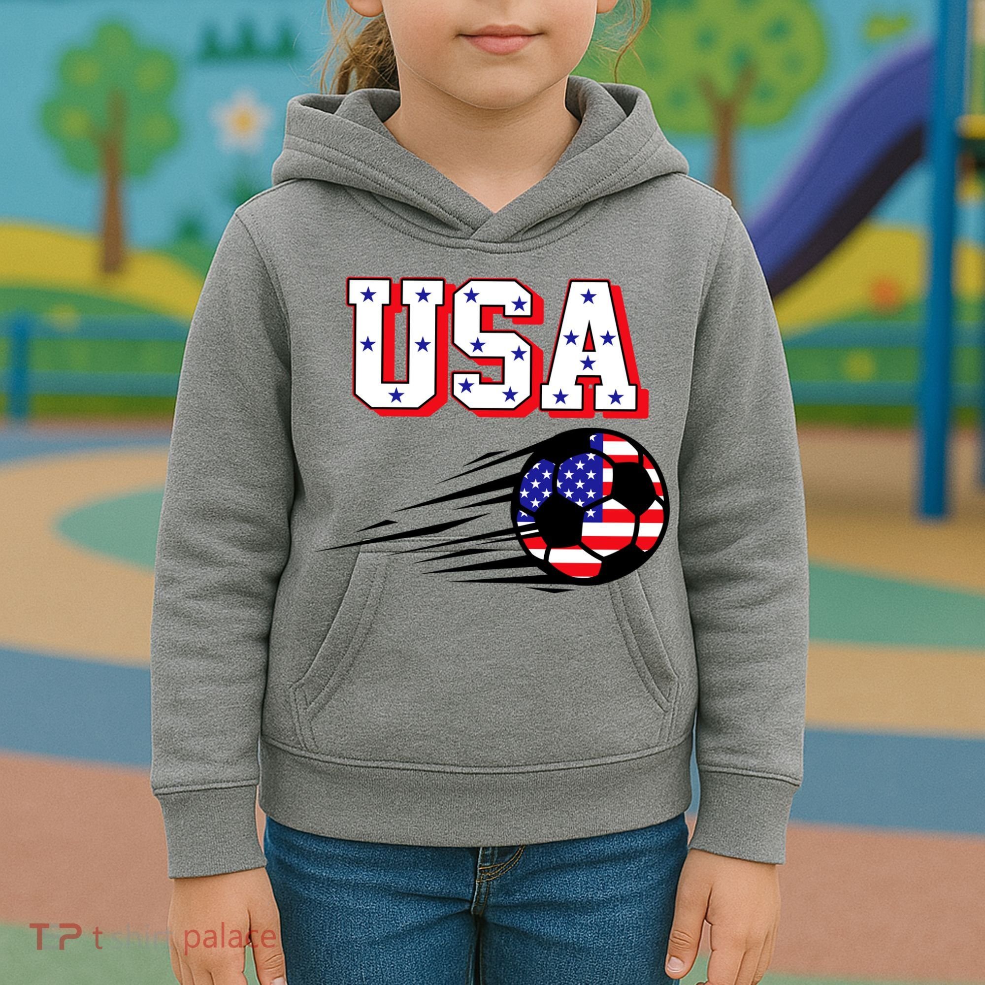 USA Soccer Fan Kids Hoodie