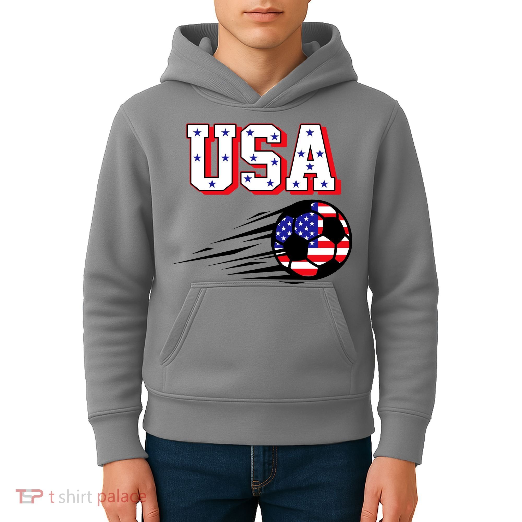 USA Soccer Fan Kids Hoodie