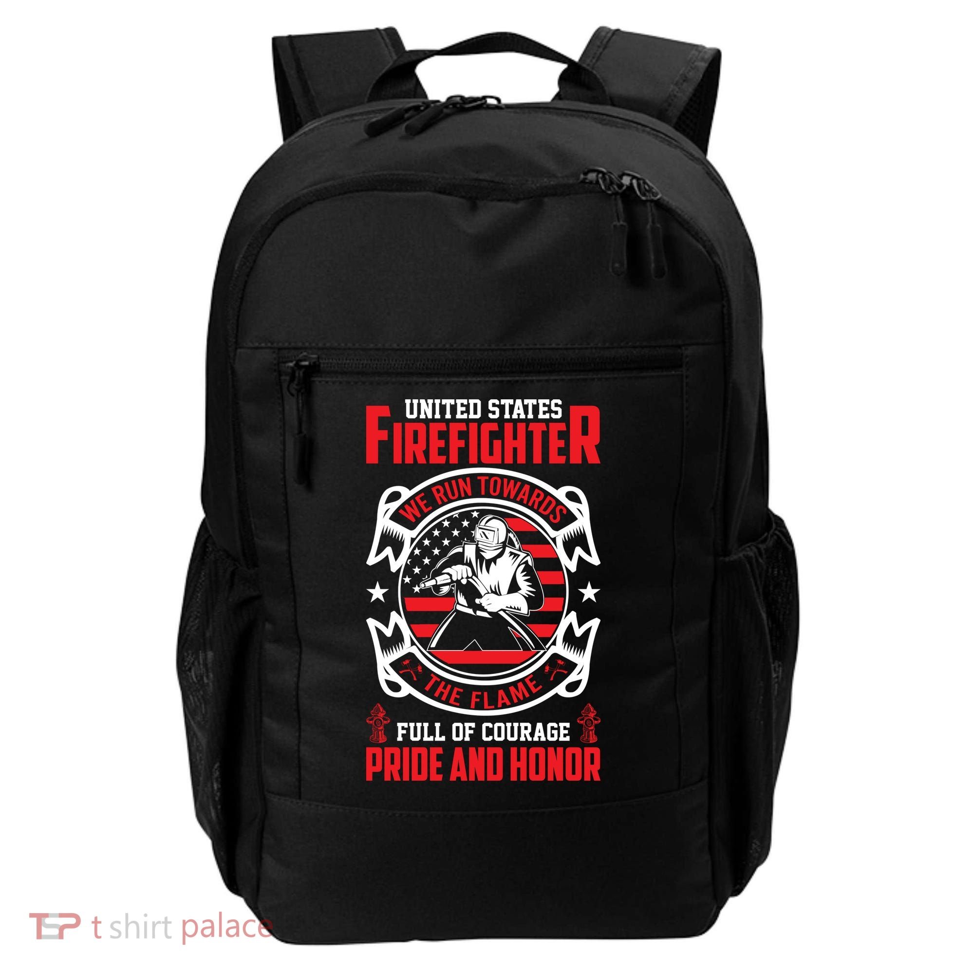 United States Firefighter We Run Towards Firefighters Dad Gift Backpack