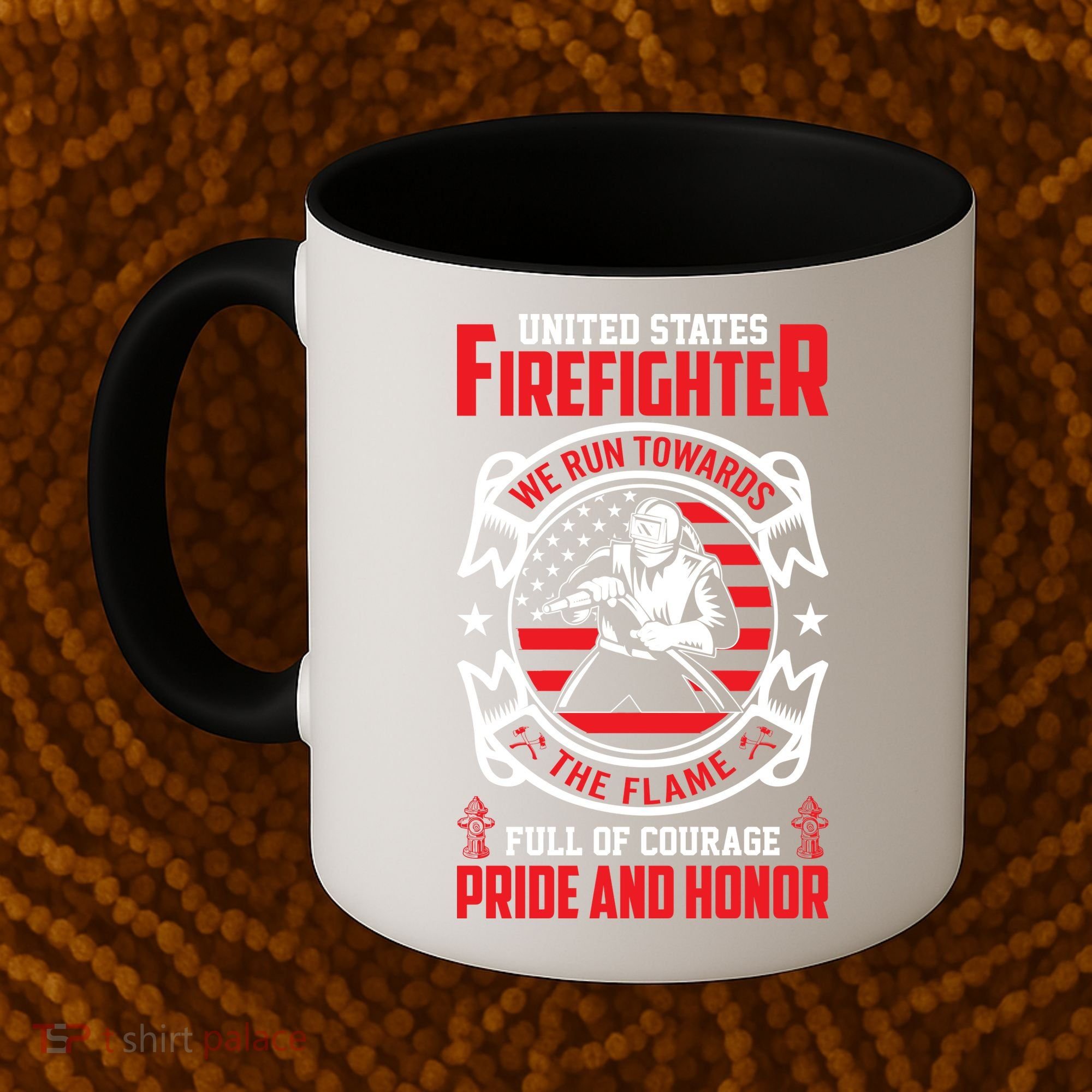 United States Firefighter We Run Towards Firefighters Dad Gift Coffee Mug