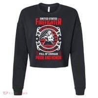 United States Firefighter We Run Towards Firefighters Dad Gift Cropped Pullover Crew thumb 0