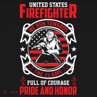 United States Firefighter We Run Towards Firefighters Dad Gift Cropped Pullover Crew thumb 4