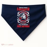 United States Firefighter We Run Towards Firefighters Dad Gift USA-Made Doggie Bandana thumb 0