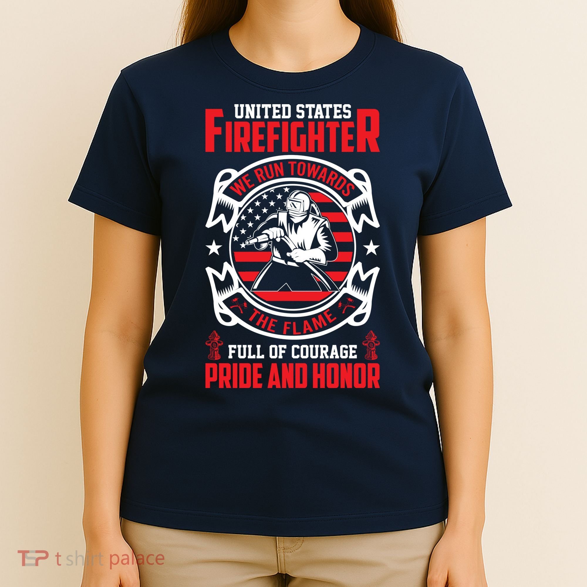 United States Firefighter We Run Towards Firefighters Dad Gift T-Shirt