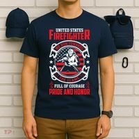 United States Firefighter We Run Towards Firefighters Dad Gift T-Shirt thumb 6
