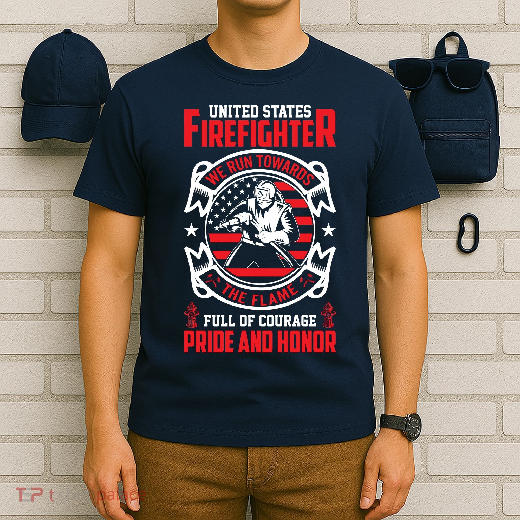United States Firefighter We Run Towards Firefighters Dad Gift T-Shirt