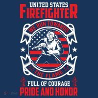 United States Firefighter We Run Towards Firefighters Dad Gift T-Shirt thumb 7