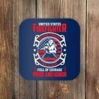 United States Firefighter We Run Towards Firefighters Dad Gift Coaster thumb 0
