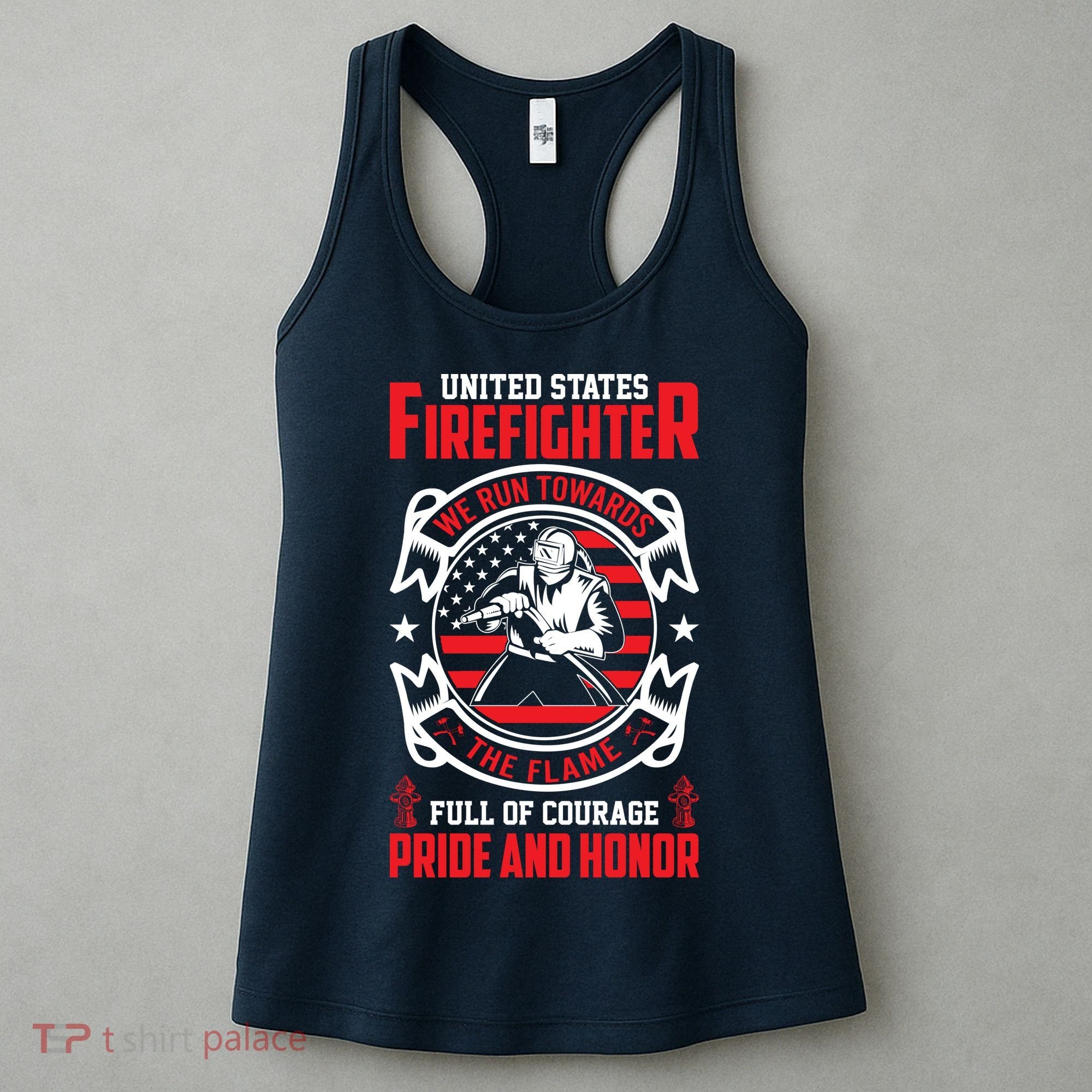 United States Firefighter We Run Towards Firefighters Dad Gift Women's Tank Top