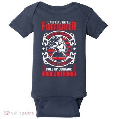 United States Firefighter We Run Towards Firefighters Dad Gift Baby Bodysuit