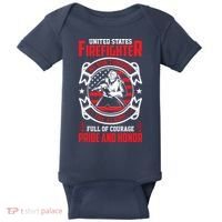 United States Firefighter We Run Towards Firefighters Dad Gift Baby Bodysuit thumb 0