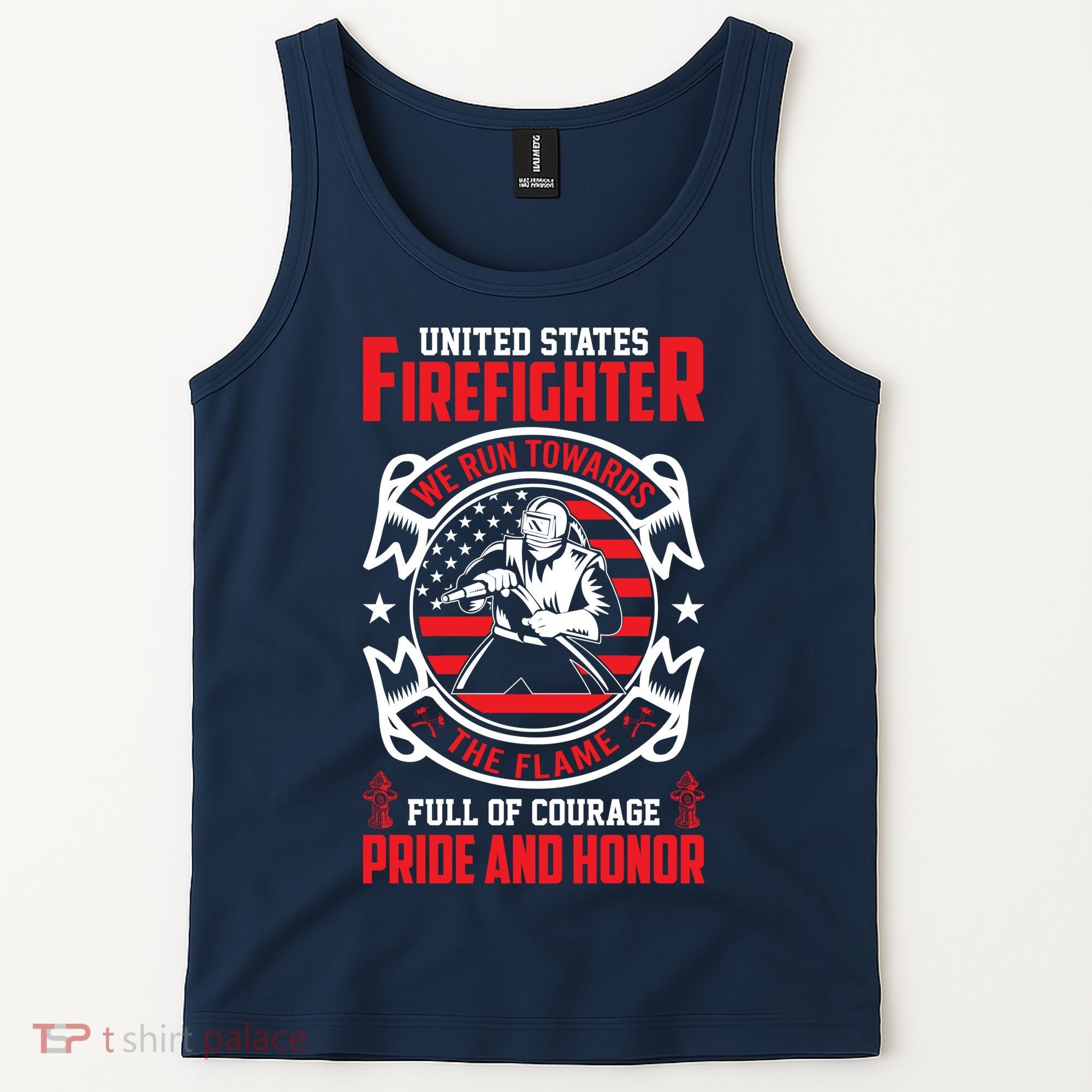 United States Firefighter We Run Towards Firefighters Dad Gift Tank Top
