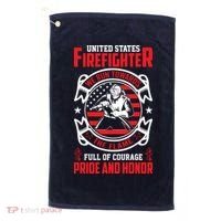 United States Firefighter We Run Towards Firefighters Dad Gift Golf Towel thumb 0
