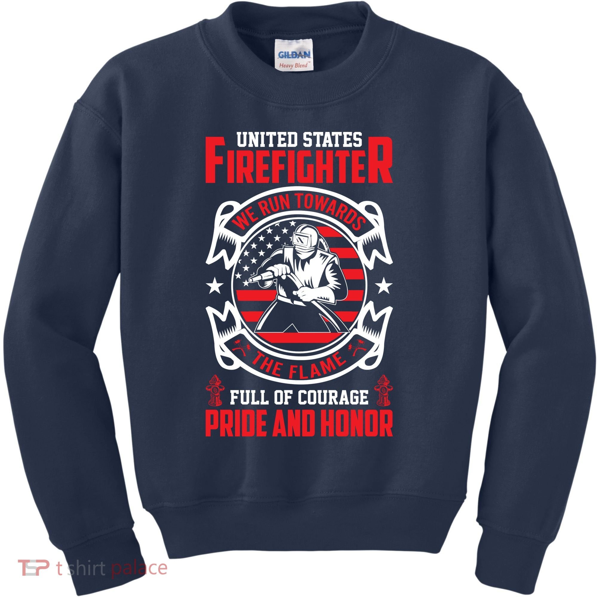 United States Firefighter We Run Towards Firefighters Dad Gift Kids Sweatshirt