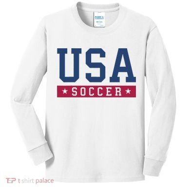 USA Soccer Fan Kids Long Sleeve Shirt