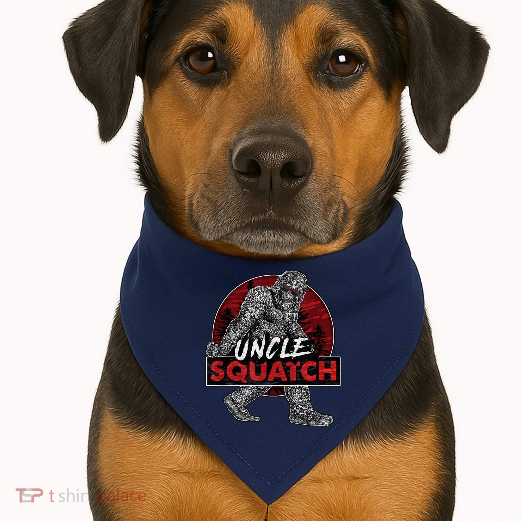  Uncle Squatch - Funny, Cool Bigfoot Sasquatch Uncle USA-Made Doggie Bandana