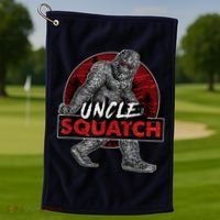  Uncle Squatch - Funny, Cool Bigfoot Sasquatch Uncle Golf Towel thumb 1
