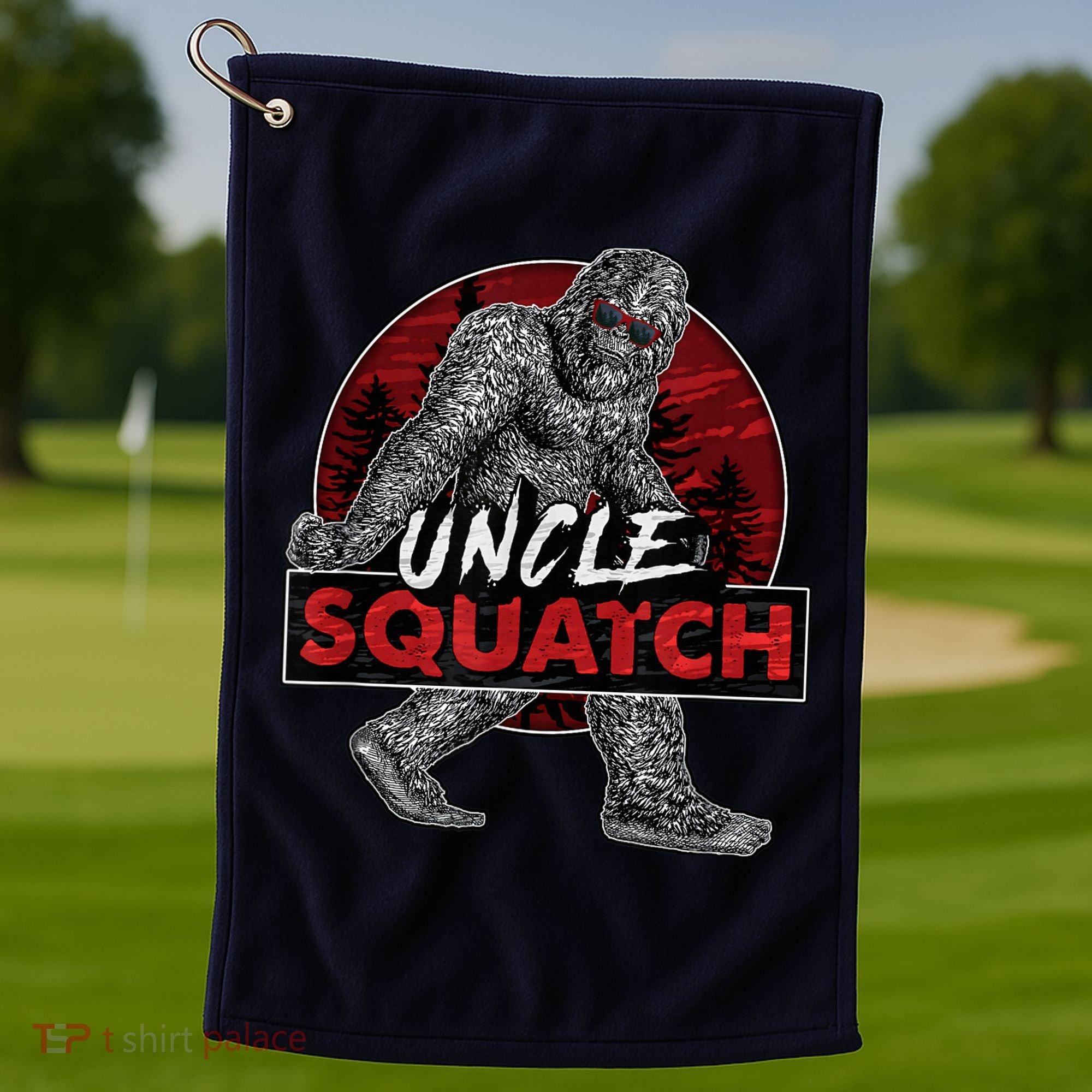  Uncle Squatch - Funny, Cool Bigfoot Sasquatch Uncle Golf Towel